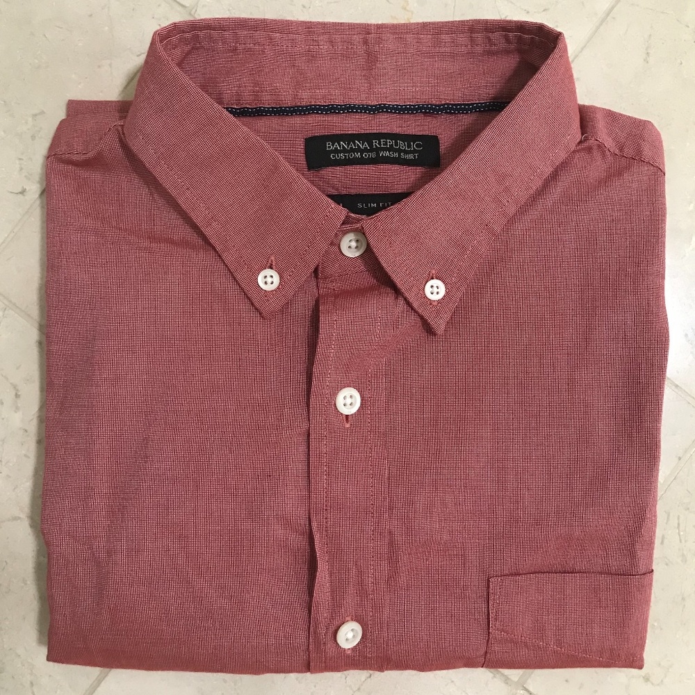 Banana Republic Custom 078 Slim Fit Short Sleeve-L - Picture 1 of 3
